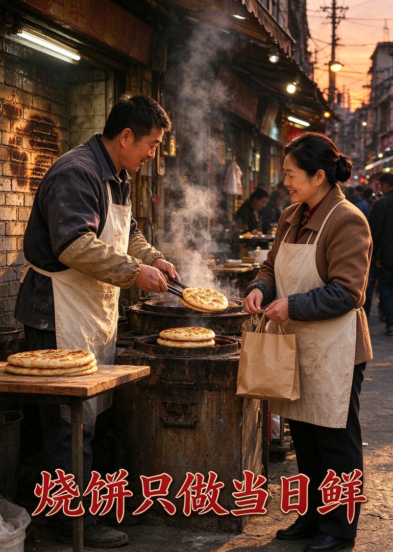 烧饼只做当日鲜