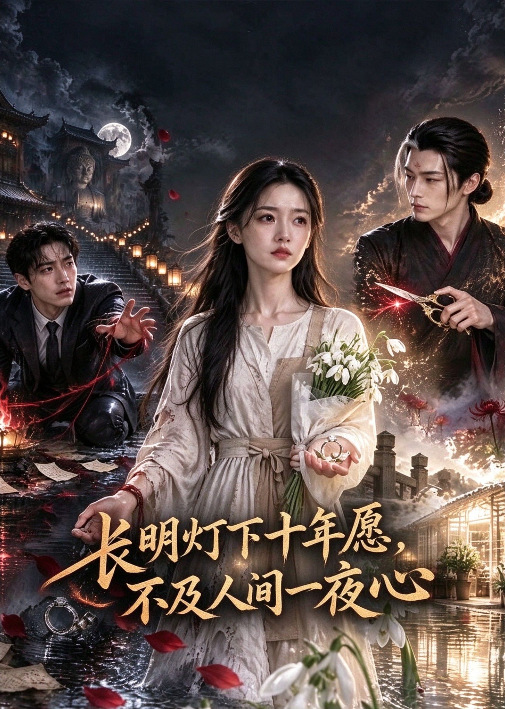 长明灯下十年愿，不及人间一夜心